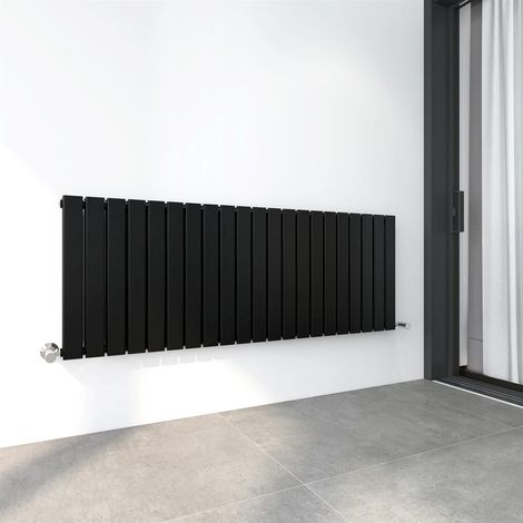 600 x 1428mm Double Designer Flat Panel Central Heating Radiator MATT BLACK (1/5)