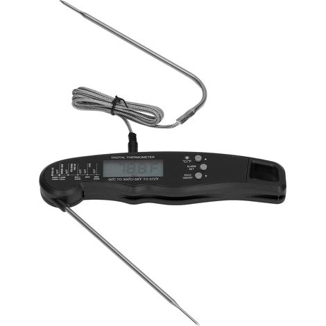Thermomètre à viande numérique double sonde LCD pour barbecue, facile à ranger et idéal pour usage domestique. (1/5)