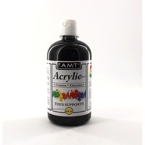 Peinture Acrylique en bouteille noir 500ml - Amt (1/3)