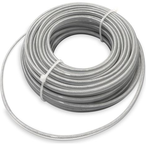 Freischneiderfaden, Rundkern-Grasschneidfaden aus Stahl, Hochleistungsspule, 2,4 mm (0,095 Zoll) x 15 m, universeller Unkrautdraht mit Nylonummantelung (1/5)