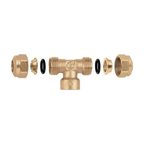 RACCORDO O-RING A TEE FEMMINA PER TUBO RAME 1/2 - 14 CALEFFI