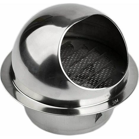 Grille d'Aération,6" Ventilation Hotte Murale Ronde, Bouche de Sortie Ventilation Grille en Acier Inoxydable 304 (ø150mm) (1/5)