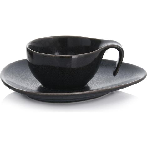 Deliziosa tazzina da espresso con piattino da 60 ml Time Black duka (1/5)