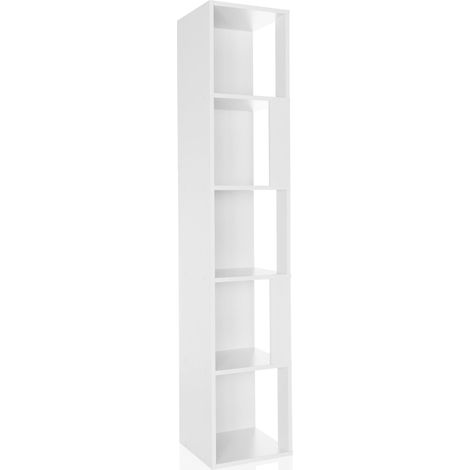 Standregal / Raumteiler KALAG S 31,5x31,5x160 cm 5 Ebenen weiß matt hjh LIVING (1/5)
