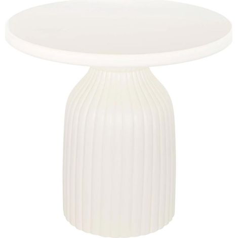 Table d'Appoint Totem "Mudan" 55cm Ivoire (1/3)