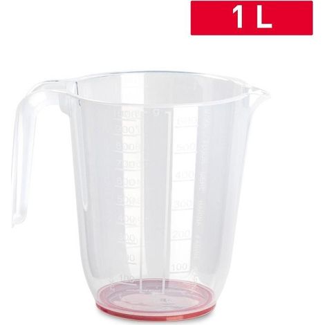 Caraffa Brocca in Plastica Graduata Trasparente 1000 ml (1/2)