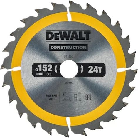 DEWALT DT1930-QZ Construction saw blade 152mm x 20mm x 24T