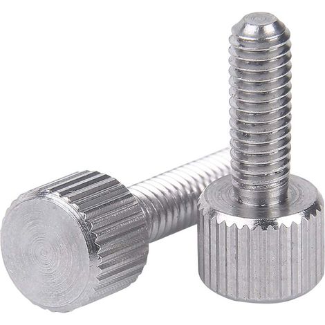 5-15Pcs Quincaillerie Fixations Acier Inoxydable Plat Tête Moletée Vis À Main Boulon Outil De Réparation Accessoire Rond Tête Simple Vis M2-M6 (1/5)