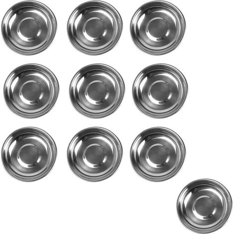 10-Piece Stainless Steel Sauce Dish Set, Spice Plates and Saucers, Mini Round Touchscreen Soy Sauce Dishes, Mini Stainless Steel Dipping Bowls for Sauces, Snacks, Appetizers, Sushi, and Spices (1/5)