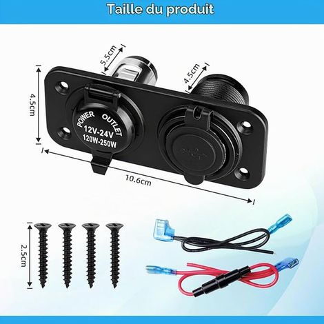 12V/24V USB Car Charger Socket Panel