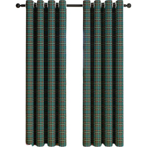 Rideaux Décoratifs à Motif Vichy/Tartan - Style Campagnard à Oeillets - pour Cuisine ou Salon - Lot de 2 Panneaux (1/5)