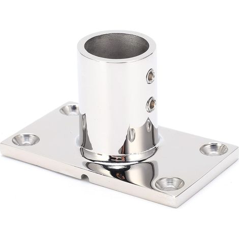 Stanchion Base, Acier Inoxydable à 90 degrés rectangulaires durables anticorrosion polishing hnadrail raccord pour Le Yacht de Bateau (22mm) (1/5)
