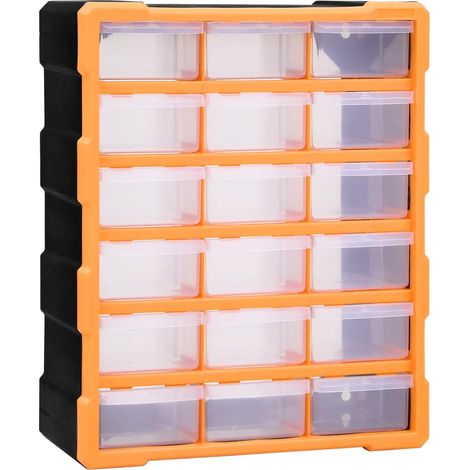 Multi-drawer Organiser with 18 Middle Drawers 38x16x47 cm vidaXL