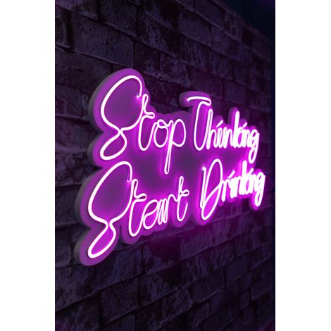 Neon Graph Éclairage LED décoratif en plastique  Rose  34 x 78