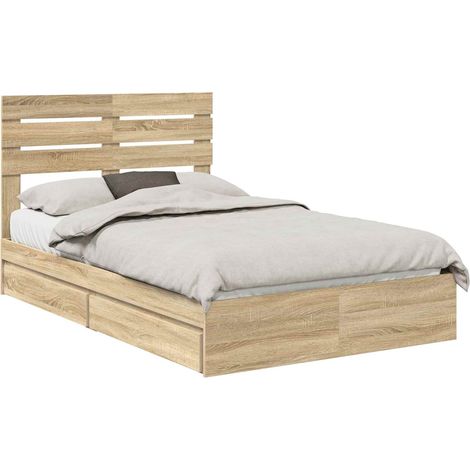 Letto con Contenitore con testiera Rovere Sonoma 120 x 200 cm vidaXL