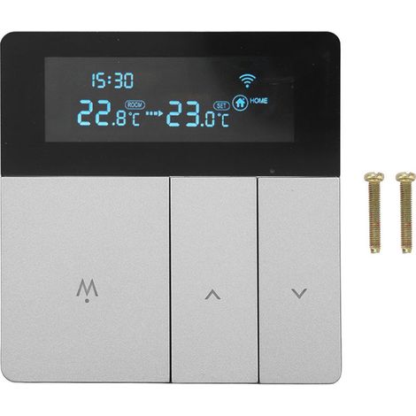 Thermostat couleur intelligent 16A, chauffage électrique Programmable pour la maison, les bureaux, les centres commerciaux, les hôtels, AC 90V-240V, Style WiFi gris (1/5)