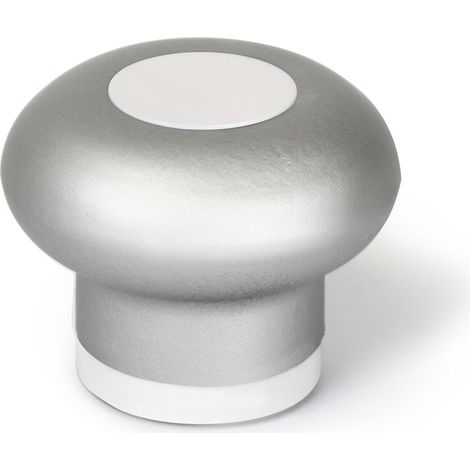 Tope de Puerta  Estilo Decorativo  Protege Paredes y Puertas Frente a Impactos  Fabricado en TPS  Acabado en Aluminio - Blanco  Medidas 444436 mm  Sistema de Fijación Adhesivo / Atornillado  1 Unidad  (1/4)