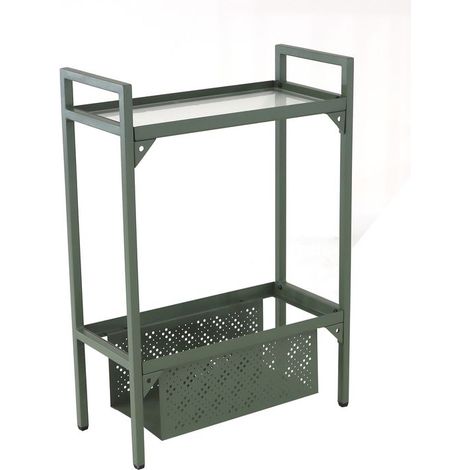 PROLOISIRS Etagère Balcon en acier à 1 niveau - 102 x 24 x 75 cm - vert
