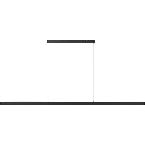 Lámpara LED colgante lineal de metal 180 cm estilo industrial moderno negro Baddana