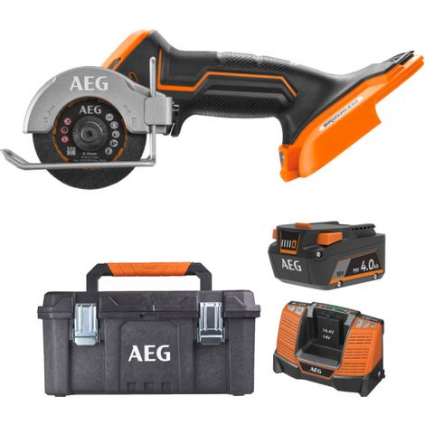 Pack AEG 18V - Mini sega multimateriale Brushless - Batteria 4.0 Ah - Caricatore - Scatola di conservazione