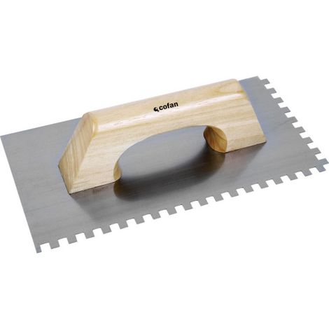 Paleta modelo llana dentada con mango de madera 09517032