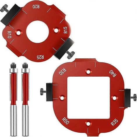2 pièces Router Templates pour Woodworking pour Woodworking 4 en 1 Arc Angle Positioning Template avec Trimming coupe (1/5)