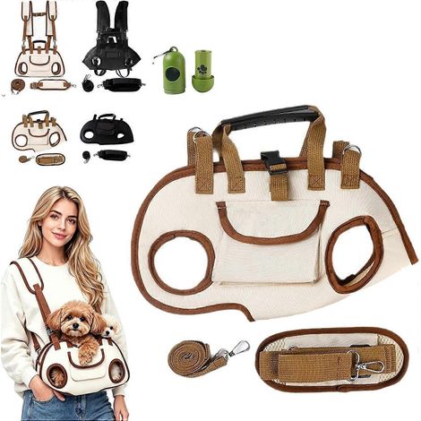 Harnais de levage intégral pour petits chiens, sac à dos pour animaux de compagnie, harnais de levage pour chats et chiens, sac de transport respirant pour chiens âgés, idéal pour la voiture, la rando (1/5)