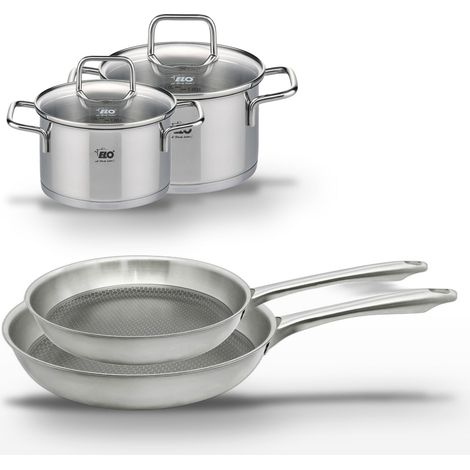 Lot de 2 poêles 24/28 cm et 2 faitouts 12/14 cm Elo Relief Passion (1/5)