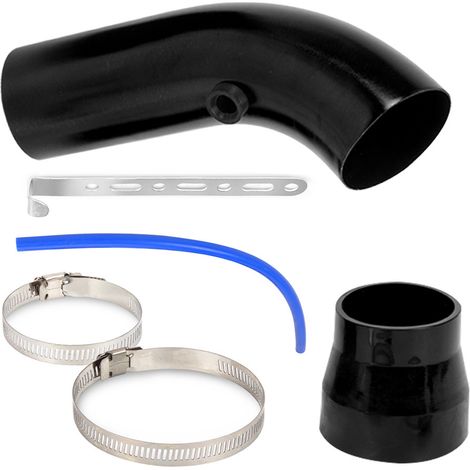 Kit d'admission d'air pour voiture avec filtre à air en forme de champignon de 76 mm/3 pouces, débit élevé, tuyau d'admission séparé, noir. (1/4)