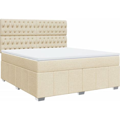 Maison Exclusive - Boxspringbett mit Matratze Creme 180x200 cm St
