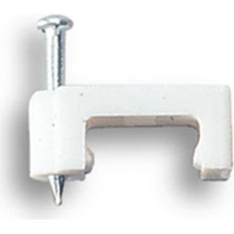 FISSACAVI PVC PIATTO C/CHIODO  8 MM CONF. 25 PZ- ELECTRALINE 3PMARK- 1,0 confezione