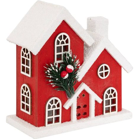 Decorazione rossa per la casa h18 cm 6 led bianchi caldi alimentati a batteria - Feeric lights & christmas (1/3)
