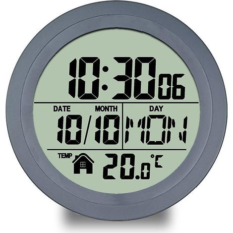 Saugnapfuhr ohne Bohren, wasserdicht, ideal für Badezimmer, Küche und als Heimuhr, LCD-Digitaluhr