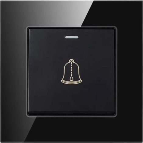 Tempered Glass Panel Doorbell Wall Door Bell Switch Push Button 220 250V Home Hotel Appliances (1/3)
