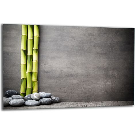 PLAQUE DE PROTECTION EN VERRE POUR CUISINIÈRE 80x52 BAMBOU (1/5)