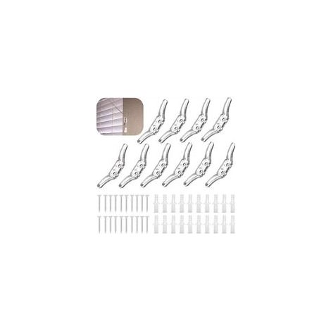 10 Pièces Taquets de Cordon de Store Cordon Taquets Stores en Plastique Transparent Enrouleurs de Corde avec Vis pour Stores Rideaux Pare soleil