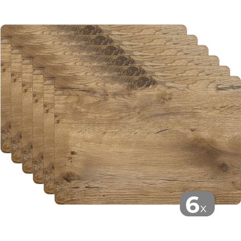 SETS DE TABLE Bois - Marron - Aspect bois Lot de 6 Placemats 45x30 (1/5)