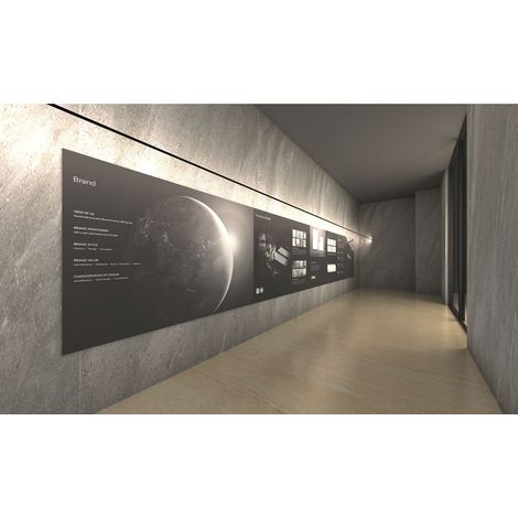Leuchte Skyline Beleuchtung Decke indirekt 6000mm, 4000K LED Band Schwarz, indirekte Beleuchtung, 1320 Lumen 24V/DC