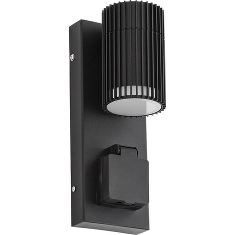 Lindby Lámpara de pared exterior 'Enerio' en Negro Aluminio