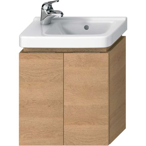 Jika Cubito - Mueble lavabo 44x48 cm, 2 puertas, roble H40J4202005191