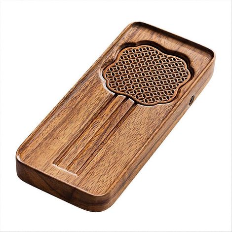 Élégant noyer thé plateau, design, solid bois, dual purpose dry et wet usage, idéal pour thé enthusiasts (1/5)