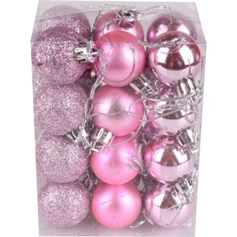 Jeffergarden 72 pièces boules de noël suspendues arbre décoratif pour mariages fiançailles anniversaires fêtes rose (1/5)