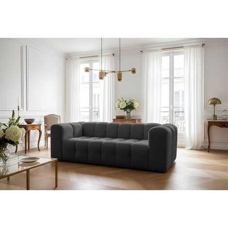 Sofa Designersofa SOLVIE 3-Sitzer in Stoff Moly Anthrazit (1/4)