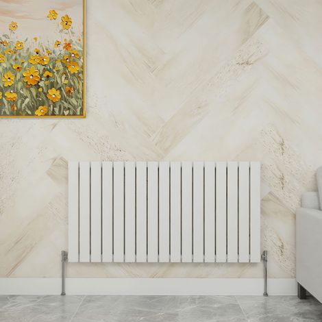 SKY Bathroom 600x1156mm  Single White Horizontal Flat Panel Radiator Designer Central Heating Radiator