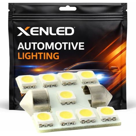 1 x AMPOULE C3W 9 LEDS SMD blanc - Navette 33mm - ampoule de plafonnier LED - 12V (1/5)