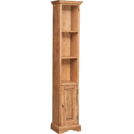 Petite bibliothèque en tilleul massif avec finition naturelle L40xPR30xH196 cm
