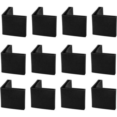 Casquettes Pieds Jambes Meuble Patin en Fer d'angle 40 x 40 mm Forme L en Plastique Bureau Jambe Capuchon d'extrémité Couvre Sol Protecteur 12 pièces (1/4)