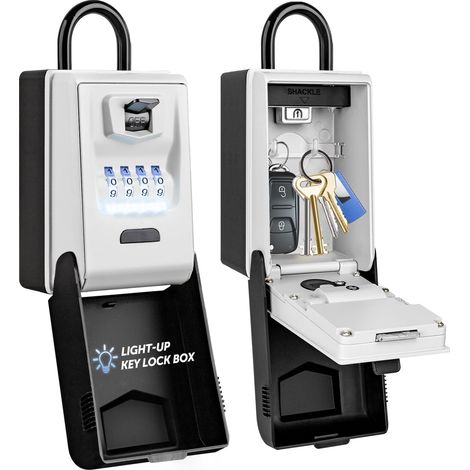 Boite à clés Sécurisée Exterieur Rétroéclairée Grand Etanche Boite a Clefs Murale Boite a Clef avec Code Electronique Boitier Clefs Robuste Coffre a Clef Interieur (1/5)