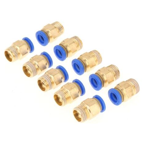 Raccord Pneumatique 8mm, 1/4 BSP Raccords Rapides De Connecteur Pneumatique Droits 10 Pièces Adaptateur De Montage Rapide, Filetage De 8 mm De Diamètre 1/4 BSP Ensemble (1/5)