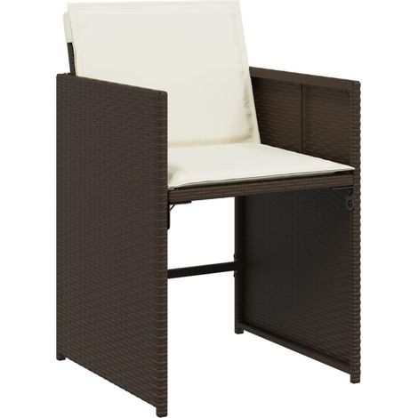 vidaXL Sedie da Giardino con Cuscini 4 pz Marroni in Polyrattan (1/5)